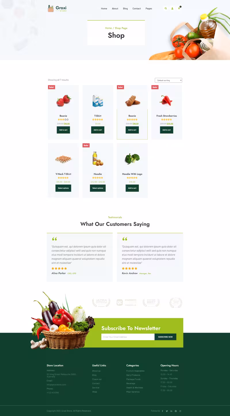 GROXI Grocery Store Elementor Template Kit - Image 3