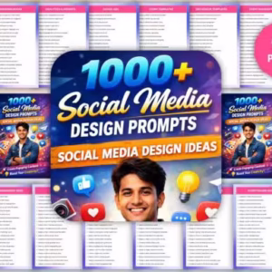 1000+ Social Media Design Prompts Graphic | AI Prompt Book for Content Creators
